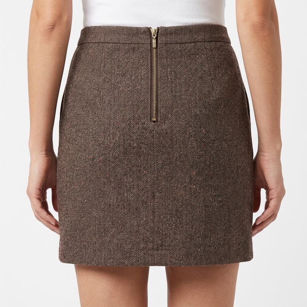 HM Eur Brown Mini Lined Skirt Women Size 4